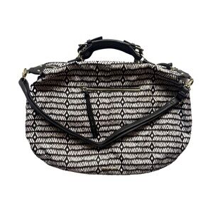 Steven Brand Black & White Herringbone Boho Tote Bag